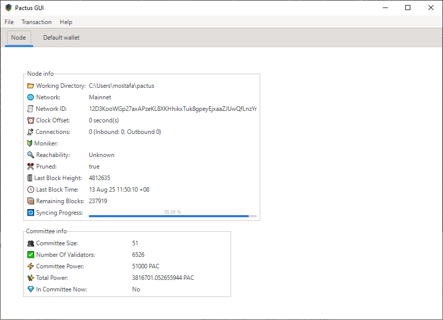 Syncing progress