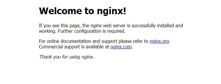 Nginx Welcoming message